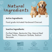 Pet Vet Activated Charcoal Gel for Dogs & Cats (Two Pack x 60 ml)– Veterinary-Formulated, Natural Beef Flavor, Fast Toxin Adsorption for Poisoning, Stomach Upset, Diarrhea & Gas Relief – Made in USA