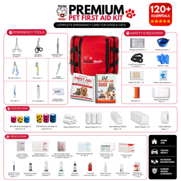 Premium Pet First Aid Kit – Veterinarian-Curated Emergency Supplies & Spiral bound Guide