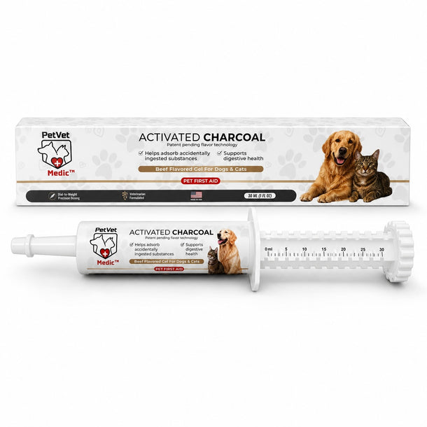 PetVet Medic® Activated Charcoal Syringe for Dogs & Cats — 30 mL