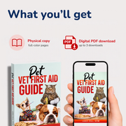 Pet Vet First Aid Guide Paperback and digital edition – Dog & Cat Emergency Handbook with CPR, Toxicity Charts, Dosage Calculators & Step-by-Step Pet First Aid Instructions