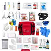 Premium Pet First Aid Kit – Veterinarian-Curated Emergency Supplies & Spiral bound Guide, 125+ items