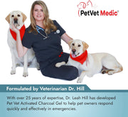 Pet Vet Activated Charcoal Gel for Dogs & Cats (60 mL) – Veterinary-Formulated, Natural Beef Flavor, Fast Toxin Adsorption for Poisoning, Stomach Upset, Diarrhea & Gas Relief – Made in USA at FDA-Registered Facility