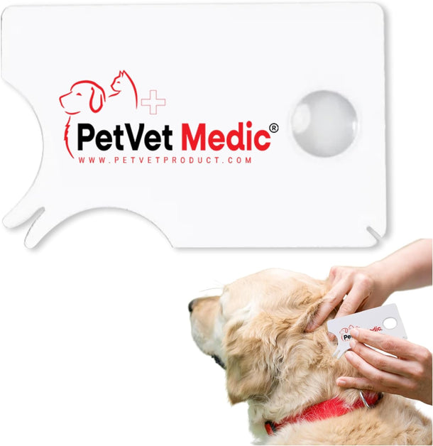 PetVet Medic Tick Remover Card 3-Pack for Dogs & Cats – Wallet-Sized Tick Removal Tool with Built-In Magnifier & Instruction Guide