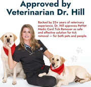 PetVet Medic Tick Remover Card 3-Pack for Dogs & Cats – Wallet-Sized Tick Removal Tool with Built-In Magnifier & Instruction Guide
