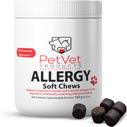 Pet Vet Allergy Relief Chews for Dogs (Beef Liver) – Itchy Skin Relief for Dog Allergies – Dog Itch Relief, Dog Skin Irritation Treatment, Dog Allergy Chews, Pet Probiotics for Dogs – Dog Health