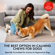 Pet Vet Calming Chews for Dogs – Dog Anxiety Relief (Beef Liver Flavor 60 Chews) – Stress Relief, Dog Supplements for Hyperactive & Anxious Dogs – Dog Anxiety Chews for Relaxation, Dog Care Products