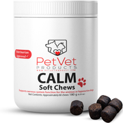 Pet Vet Calming Chews for Dogs – Dog Anxiety Relief (Beef Liver Flavor 60 Chews) – Stress Relief, Dog Supplements for Hyperactive & Anxious Dogs – Dog Anxiety Chews for Relaxation, Dog Care Products