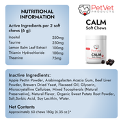 Pet Vet Calming Chews for Dogs – Dog Anxiety Relief (Beef Liver Flavor 60 Chews) – Stress Relief, Dog Supplements for Hyperactive & Anxious Dogs – Dog Anxiety Chews for Relaxation, Dog Care Products