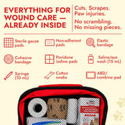PetVet Medic® Essential Pet First Aid Kit-37 piece Dog & Cat Emergency Kit with Veterinarian-Curated Supplies & First Aid Guide