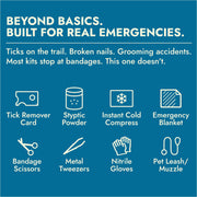 PetVet Medic® Essential Pet First Aid Kit-37 piece Dog & Cat Emergency Kit with Veterinarian-Curated Supplies & First Aid Guide