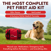 Premium Pet First Aid Kit – Veterinarian-Curated Emergency Supplies & Spiral bound Guide