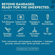 Premium Pet First Aid Kit – Veterinarian-Curated Emergency Supplies & Spiral bound Guide