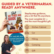 Premium Pet First Aid Kit – Veterinarian-Curated Emergency Supplies & Spiral bound Guide