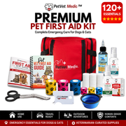 Premium Pet First Aid Kit – Veterinarian-Curated Emergency Supplies & Spiral bound Guide, 125+ items