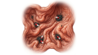 Activated charcoal binding toxins in the digestive tract