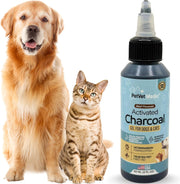 Pet Vet Activated Charcoal Gel for Dogs & Cats (60 mL) – Veterinary-Formulated, Natural Beef Flavor, Fast Toxin Adsorption for Poisoning, Stomach Upset, Diarrhea & Gas Relief – Made in USA at FDA-Registered Facility