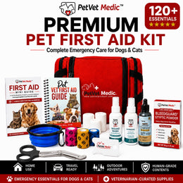 Premium Pet First Aid Kit – Veterinarian-Curated Emergency Supplies & Spiral bound Guide