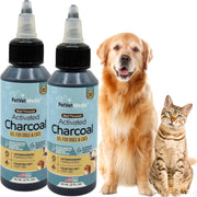 Pet Vet Activated Charcoal Gel for Dogs & Cats (60 mL) – Veterinary-Formulated, Natural Beef Flavor, Fast Toxin Adsorption for Poisoning, Stomach Upset, Diarrhea & Gas Relief – Made in USA at FDA-Registered Facility